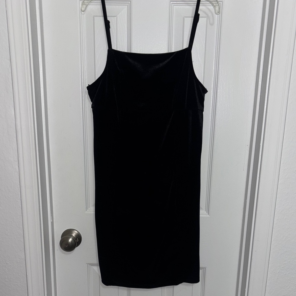 Chic Black Suede Mini Dress